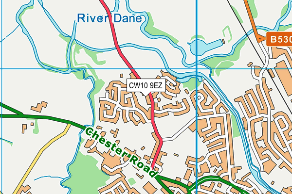 CW10 9EZ map - OS VectorMap District (Ordnance Survey)