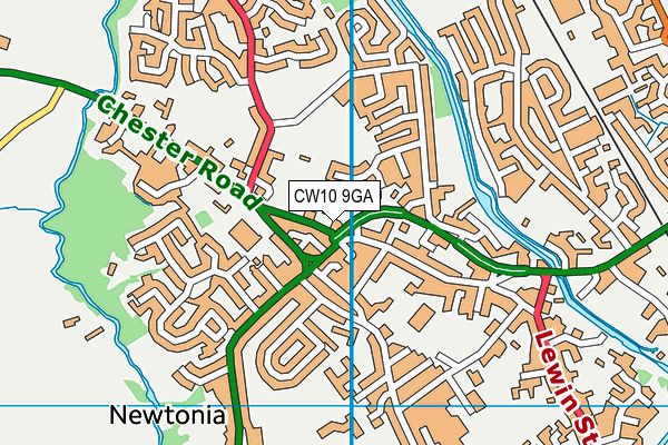 CW10 9GA map - OS VectorMap District (Ordnance Survey) CW10 9GA map - OS VectorMap District (Ordnance Survey)