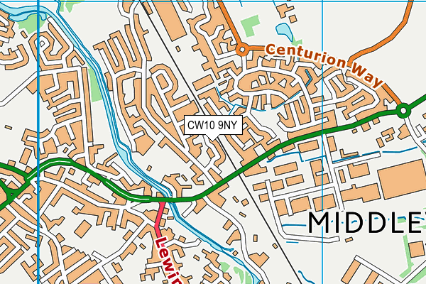 CW10 9NY map - OS VectorMap District (Ordnance Survey)