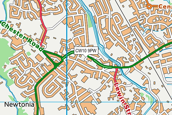 CW10 9PW map - OS VectorMap District (Ordnance Survey) CW10 9PW map - OS VectorMap District (Ordnance Survey)
