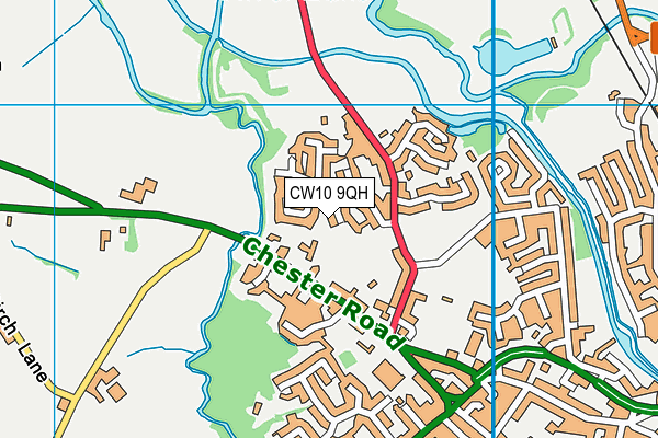 CW10 9QH map - OS VectorMap District (Ordnance Survey) CW10 9QH map - OS VectorMap District (Ordnance Survey)