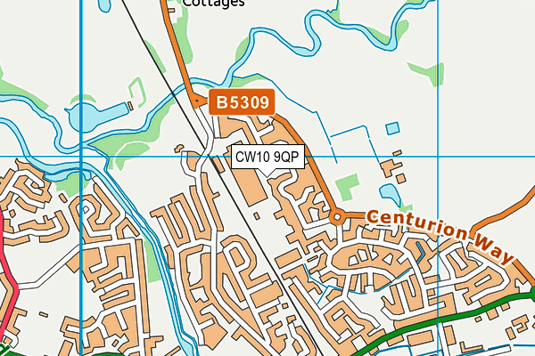 CW10 9QP map - OS VectorMap District (Ordnance Survey)