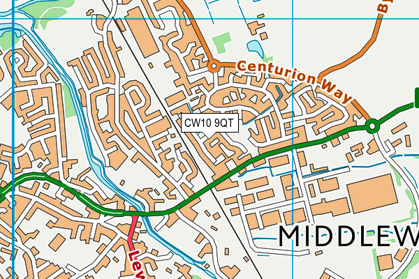 CW10 9QT map - OS VectorMap District (Ordnance Survey) CW10 9QT map - OS VectorMap District (Ordnance Survey)