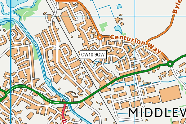 CW10 9QW map - OS VectorMap District (Ordnance Survey) CW10 9QW map - OS VectorMap District (Ordnance Survey)