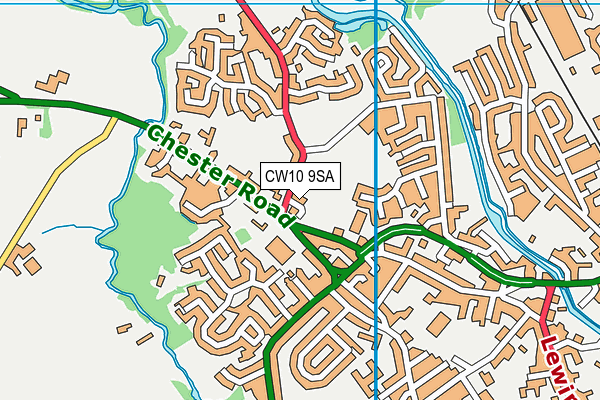 CW10 9SA map - OS VectorMap District (Ordnance Survey) CW10 9SA map - OS VectorMap District (Ordnance Survey)