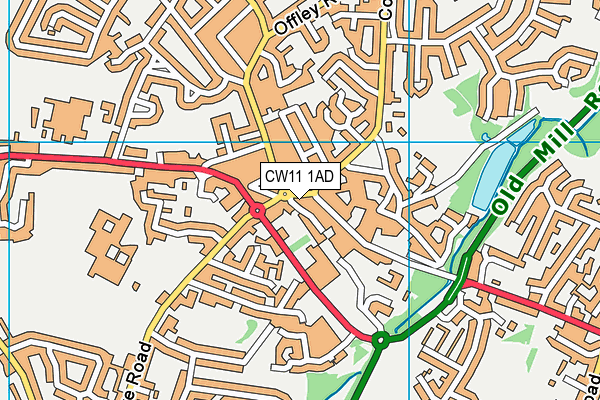 CW11 1AD map - OS VectorMap District (Ordnance Survey) CW11 1AD map - OS VectorMap District (Ordnance Survey)
