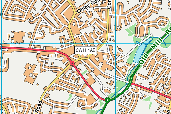 CW11 1AE map - OS VectorMap District (Ordnance Survey) CW11 1AE map - OS VectorMap District (Ordnance Survey)