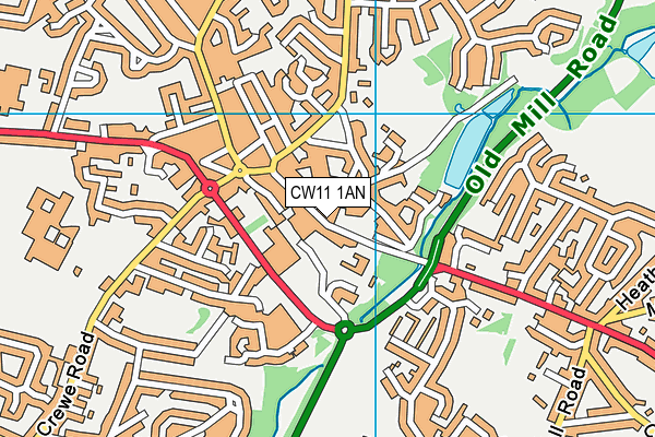 CW11 1AN map - OS VectorMap District (Ordnance Survey)