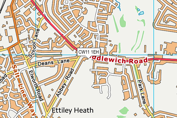 CW11 1EH map - OS VectorMap District (Ordnance Survey)