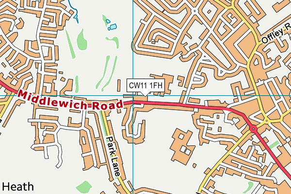 CW11 1FH map - OS VectorMap District (Ordnance Survey)