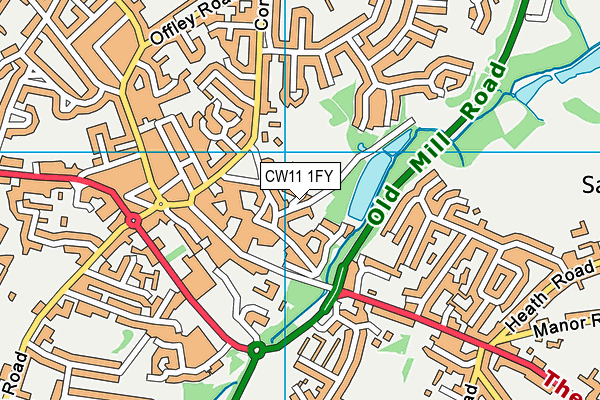 CW11 1FY map - OS VectorMap District (Ordnance Survey)