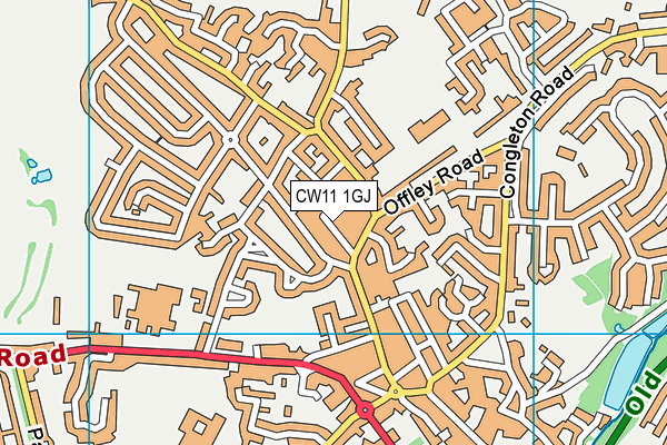 CW11 1GJ map - OS VectorMap District (Ordnance Survey)