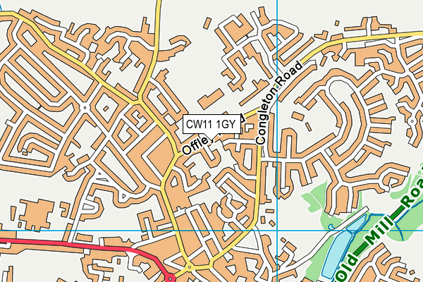 CW11 1GY map - OS VectorMap District (Ordnance Survey)