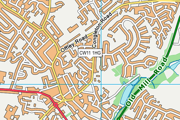 CW11 1HG map - OS VectorMap District (Ordnance Survey)