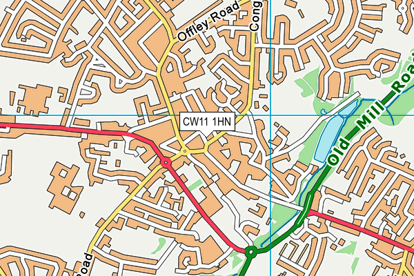 CW11 1HN map - OS VectorMap District (Ordnance Survey)