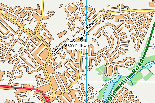 CW11 1HQ map - OS VectorMap District (Ordnance Survey)