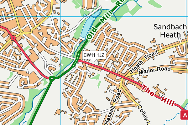 CW11 1JZ map - OS VectorMap District (Ordnance Survey) CW11 1JZ map - OS VectorMap District (Ordnance Survey)