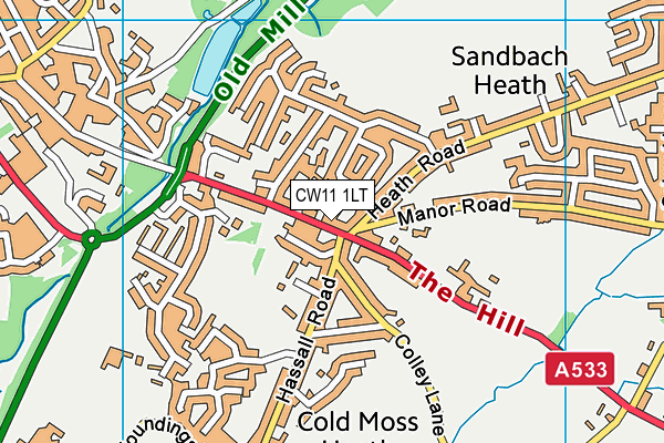 CW11 1LT map - OS VectorMap District (Ordnance Survey) CW11 1LT map - OS VectorMap District (Ordnance Survey)