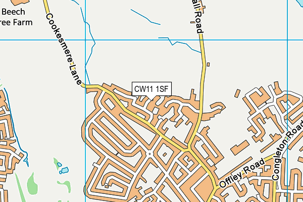 CW11 1SF map - OS VectorMap District (Ordnance Survey)