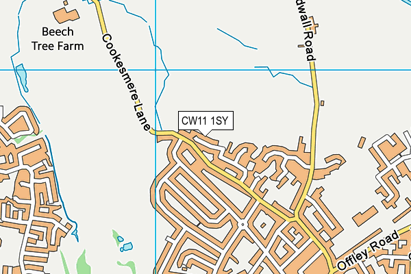 CW11 1SY map - OS VectorMap District (Ordnance Survey)