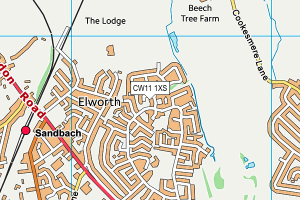 CW11 1XS map - OS VectorMap District (Ordnance Survey)