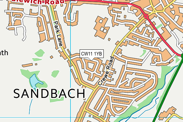 CW11 1YB map - OS VectorMap District (Ordnance Survey)