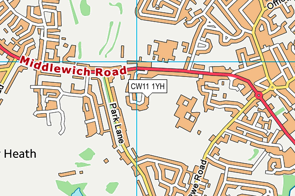 CW11 1YH map - OS VectorMap District (Ordnance Survey)