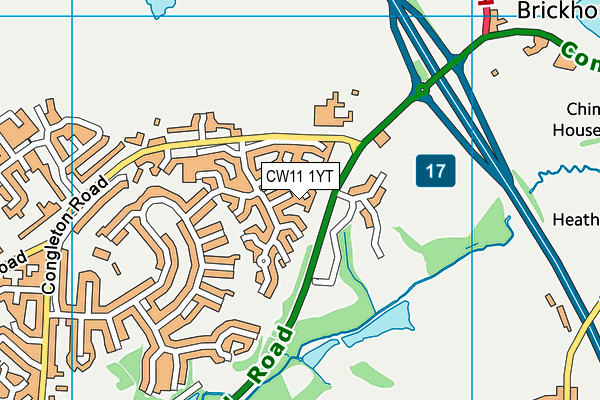 CW11 1YT map - OS VectorMap District (Ordnance Survey) CW11 1YT map - OS VectorMap District (Ordnance Survey)