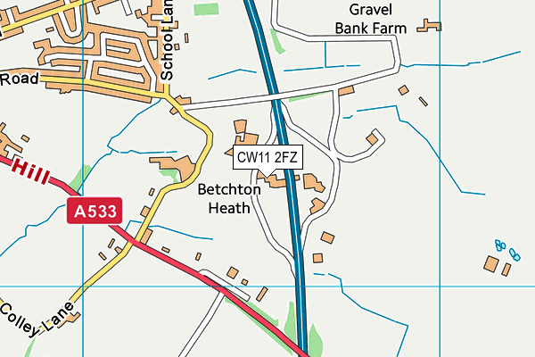 CW11 2FZ map - OS VectorMap District (Ordnance Survey) CW11 2FZ map - OS VectorMap District (Ordnance Survey)