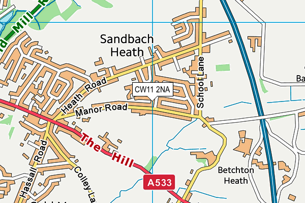 CW11 2NA map - OS VectorMap District (Ordnance Survey) CW11 2NA map - OS VectorMap District (Ordnance Survey)