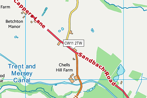 CW11 2TW map - OS VectorMap District (Ordnance Survey) CW11 2TW map - OS VectorMap District (Ordnance Survey)