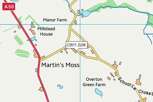 CW11 2UW map - OS VectorMap District (Ordnance Survey) CW11 2UW map - OS VectorMap District (Ordnance Survey)