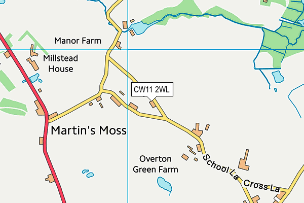 CW11 2WL map - OS VectorMap District (Ordnance Survey) CW11 2WL map - OS VectorMap District (Ordnance Survey)
