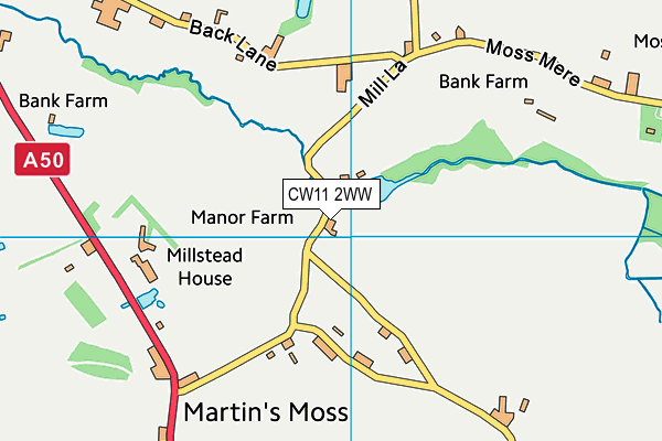 CW11 2WW map - OS VectorMap District (Ordnance Survey) CW11 2WW map - OS VectorMap District (Ordnance Survey)