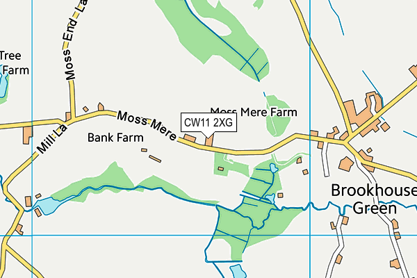 CW11 2XG map - OS VectorMap District (Ordnance Survey) CW11 2XG map - OS VectorMap District (Ordnance Survey)