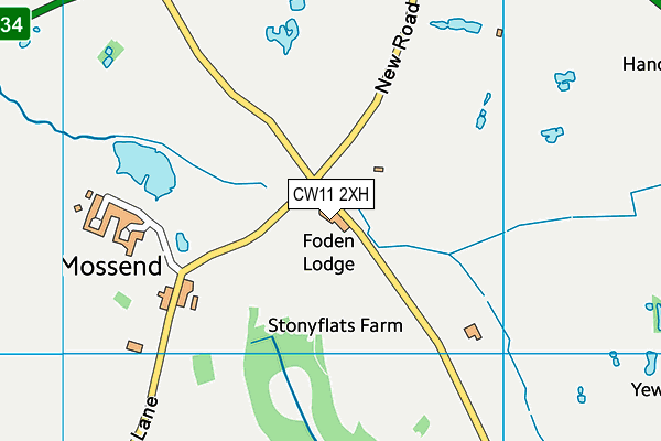 CW11 2XH map - OS VectorMap District (Ordnance Survey) CW11 2XH map - OS VectorMap District (Ordnance Survey)