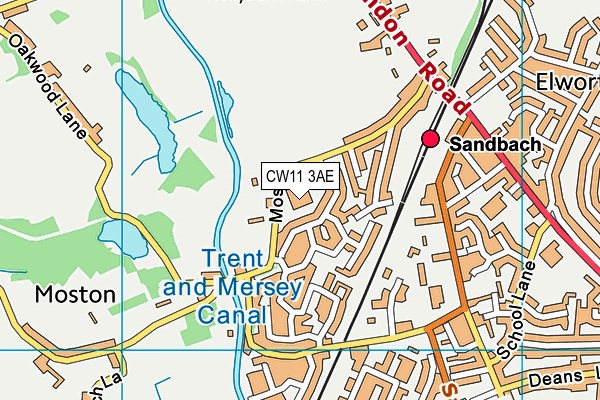 CW11 3AE map - OS VectorMap District (Ordnance Survey)