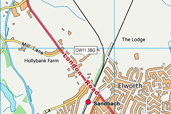 CW11 3BG map - OS VectorMap District (Ordnance Survey)