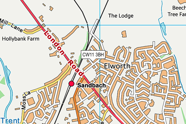 CW11 3BH map - OS VectorMap District (Ordnance Survey)