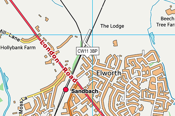 CW11 3BP map - OS VectorMap District (Ordnance Survey)