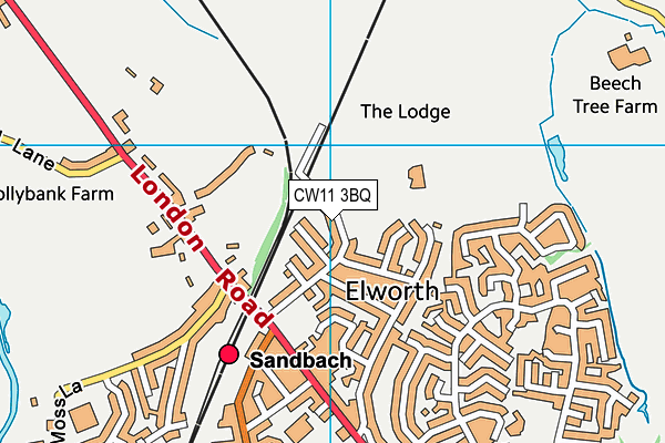 CW11 3BQ map - OS VectorMap District (Ordnance Survey)
