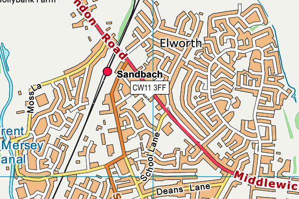 CW11 3FF map - OS VectorMap District (Ordnance Survey) CW11 3FF map - OS VectorMap District (Ordnance Survey)