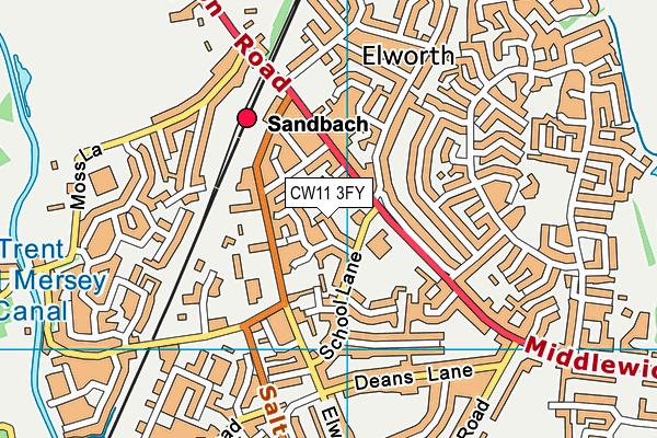 CW11 3FY map - OS VectorMap District (Ordnance Survey) CW11 3FY map - OS VectorMap District (Ordnance Survey)