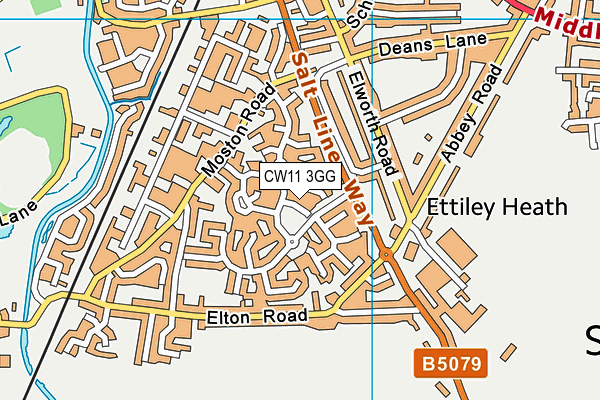 CW11 3GG map - OS VectorMap District (Ordnance Survey)