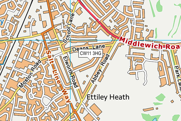 CW11 3HG map - OS VectorMap District (Ordnance Survey) CW11 3HG map - OS VectorMap District (Ordnance Survey)