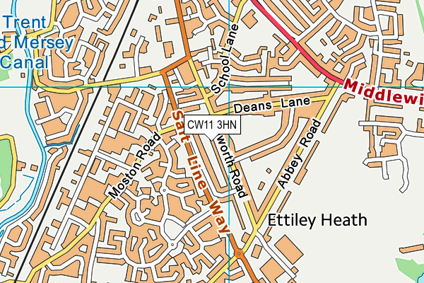 CW11 3HN map - OS VectorMap District (Ordnance Survey) CW11 3HN map - OS VectorMap District (Ordnance Survey)