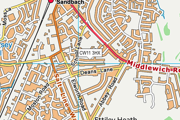 CW11 3HX map - OS VectorMap District (Ordnance Survey)