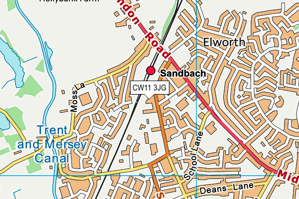 CW11 3JG map - OS VectorMap District (Ordnance Survey)
