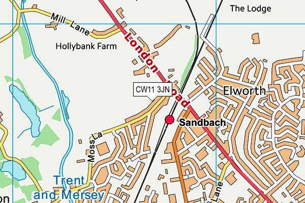 CW11 3JN map - OS VectorMap District (Ordnance Survey)