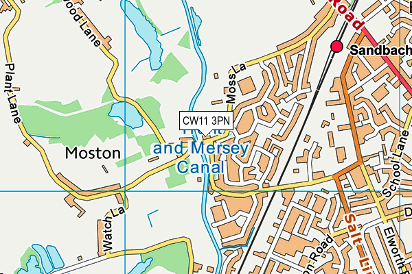 CW11 3PN map - OS VectorMap District (Ordnance Survey)